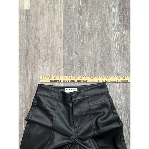 We The Free People Wide Leg Baggy Flare Flared Bootcut Vegan Leather Pants Sz 0 - Picture 5 of 8